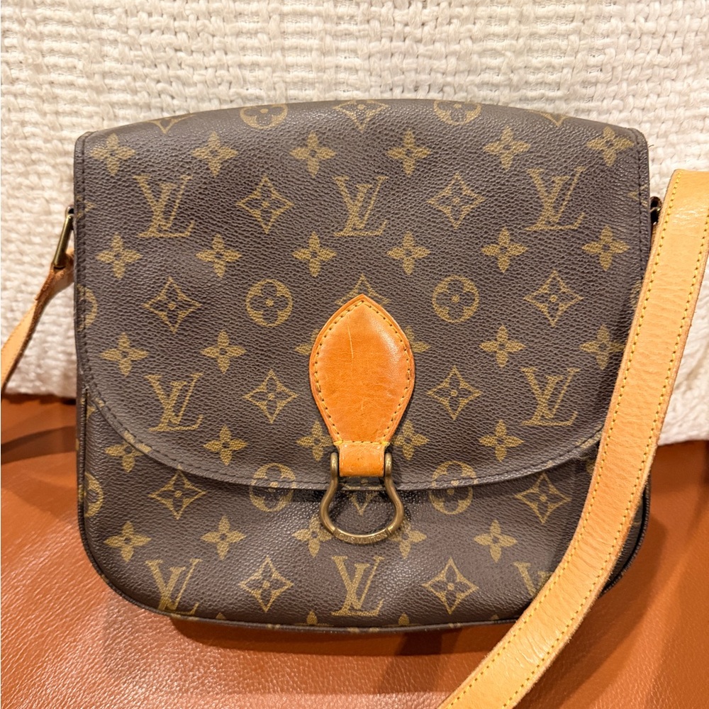 Louis Vuitton Monogram Crossbody Bag with Tan Accents